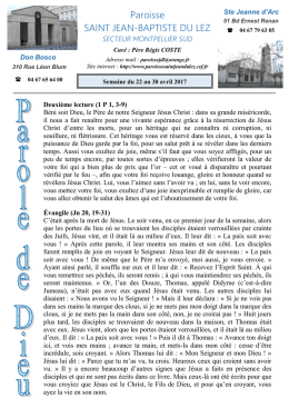 Annonces paroissiales - la paroisse Saint Jean du Lez