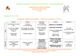 Programme des vacances avril 2017 3-6 ans