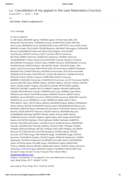 Lu : Cancellation of my appeal in the case Malarewicz