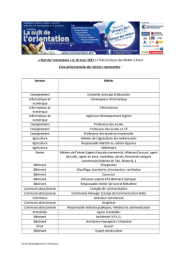 Liste professionnels Nuit Orientation Brest 2017 (