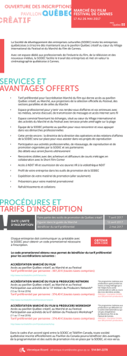 l`appel &agrave; inscriptions
