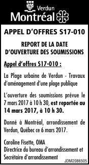 Appel d`offres S17-010