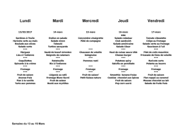 Menu du 13 au 17 mars
