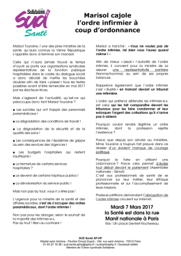 Marisol cajole l`ordre infirmier à coup d`ordonnance