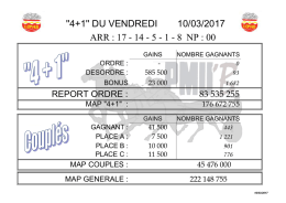 ``4+1`` du vendredi 10/03/2017 arr : 17 - 14 - 5 - 1 - 8 np : 00