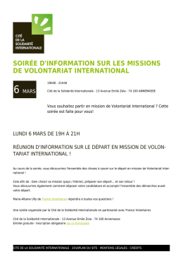 soir&eacute;e d`information sur les missions de volontariat international