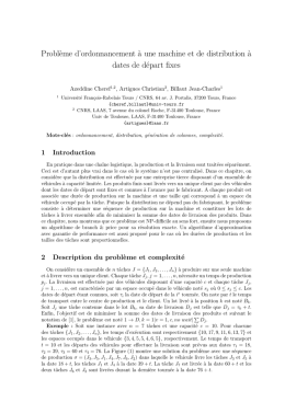 Problème d`ordonnancement à une machine et de