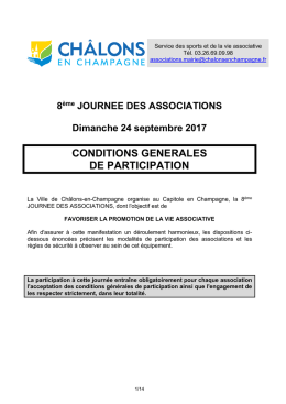 CONDITIONS GENERALES 8ème journée des associations 2017