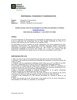 responsable, standards et harmonisation
