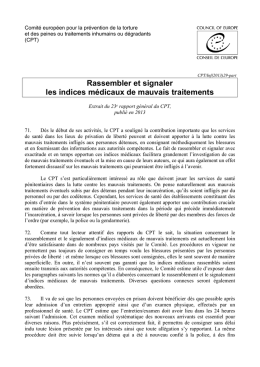 Rassembler et signaler les indices médicaux de mauvais