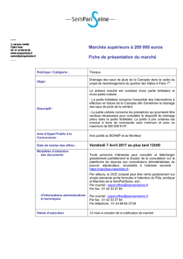 March&eacute;s sup&eacute;rieurs &agrave; 209 000 euros Fiche de