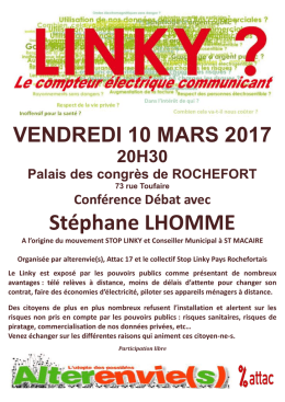 20h30 – Rochefort (17) – Palais des Congrès - Refus Linky