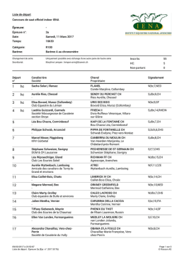 Liste de partants - Starterliste