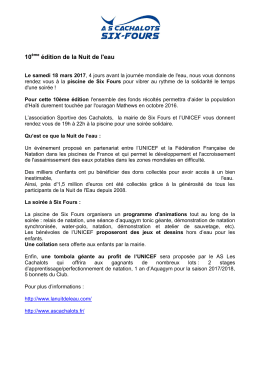 10 &eacute;dition de la Nuit de l`eau