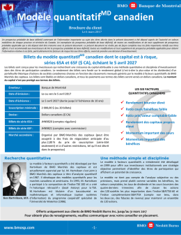Modèle quantitatif - BMO Capital Markets