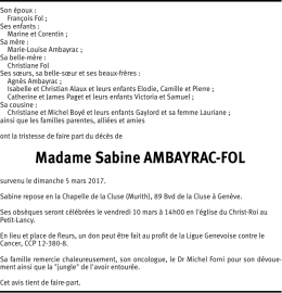 Madame Sabine AMBAYRAC-FOL