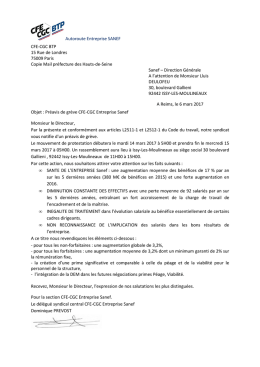 préavis de grève CFE-CGC SANEF pour le mardi 14 mars