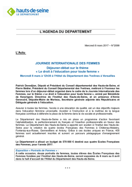 l`agenda du departement - Conseil d&eacute;partemental des Hauts-de