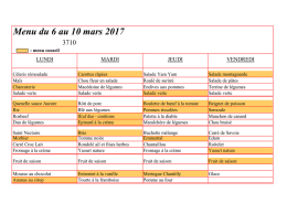 Menu du 6 au 10 mars 2017