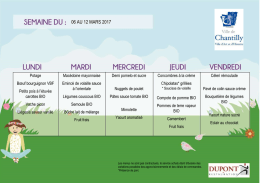Menus des cantines - Ville de Chantilly
