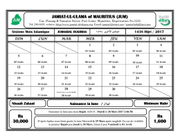 Jumaadal Oukhraa 1438 - Jamiat-Ul