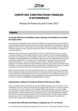 Analyse de presse du 9 mars