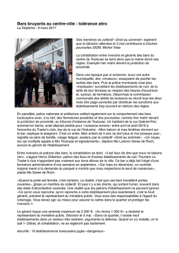 Bars bruyants au centre-ville : tol&eacute;rance z&eacute;ro