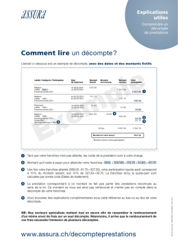 Comment lire un décompte ? www.assura.ch/decompteprestations