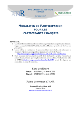 Annexe pour les participants fran&ccedil;ais