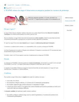 L`IFAPME relance les stages d`observation en entreprise