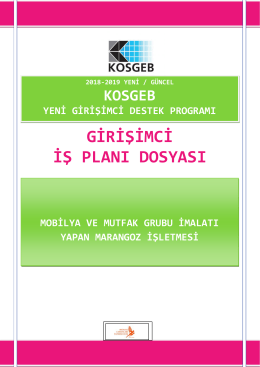 Mobilya ve mutfak grubu imalati yapan marangoz isletmesi kosgeb girisimci destegi is plani dosyasi &ouml;rnegi 2018 2019 yeni g&uuml;ncel