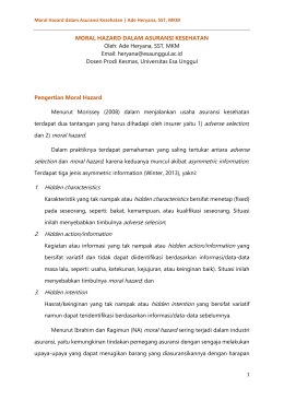 Ade Heryana Sesi 6 dan 7 Moral Hazard dalam Asuransi Kesehatan